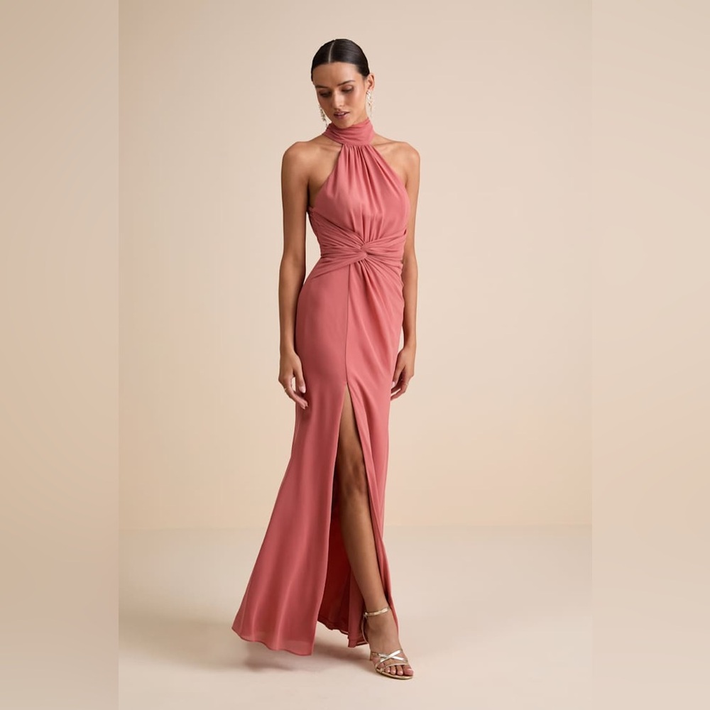 Lulu's Halter Neck Maxi Dress